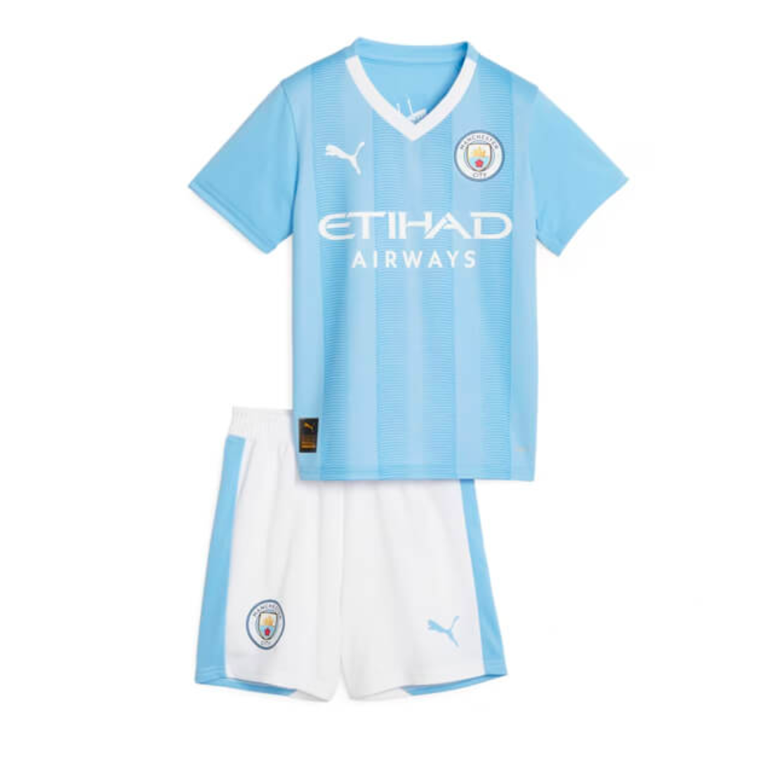 BOYS 2023 24 MANCHESTER CITY LOCAL T SHIRT SHORTS