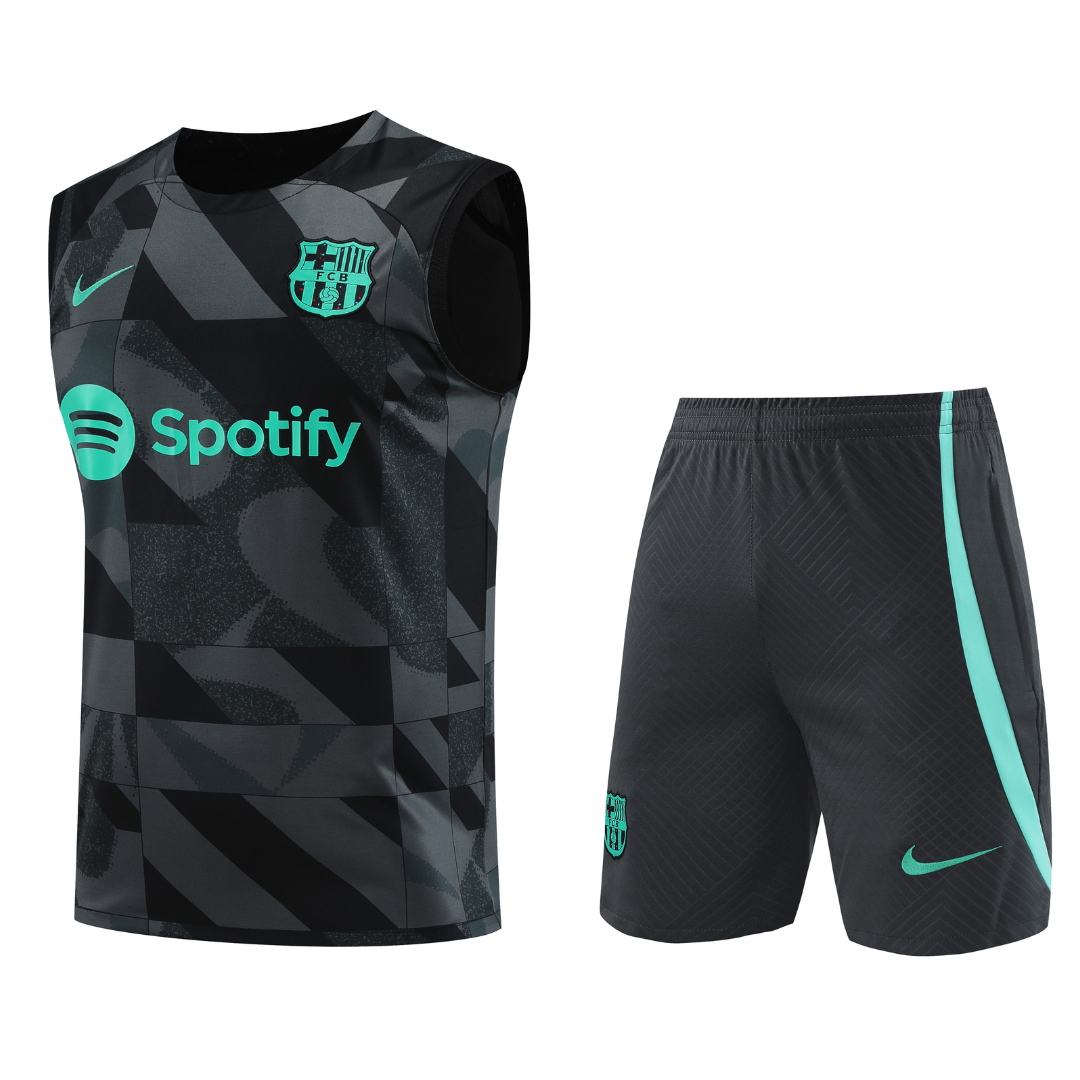 2023 24 BARCELONA BLACK TRAINING VEST SET RetroClubKits