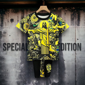 <tc>KIDS</tc> - 2024-25 - BRAZIL CORCOVADO YELLOW | T-SHIRT + SHORTS