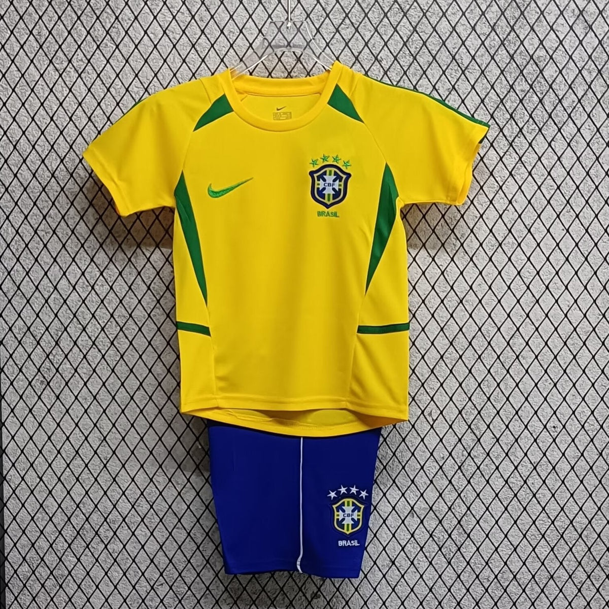 KIDS 2002 LOCAL BRAZIL T SHIRT SHORTS RetroClubKits